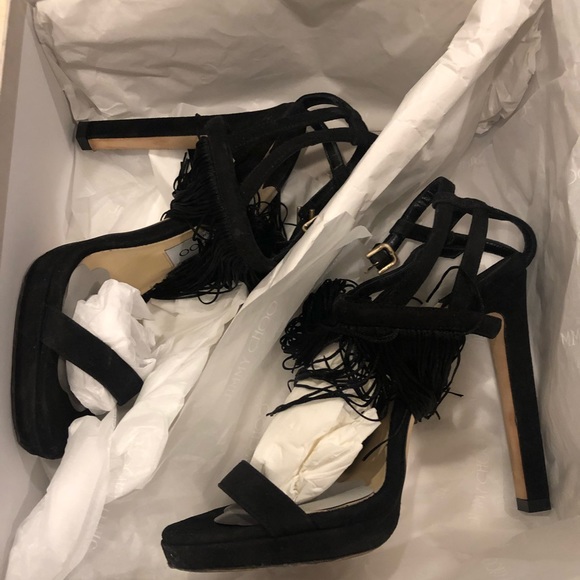 HP⭐️ JIMMY CHOO 120cm heel fringe sandals - Picture 3 of 7